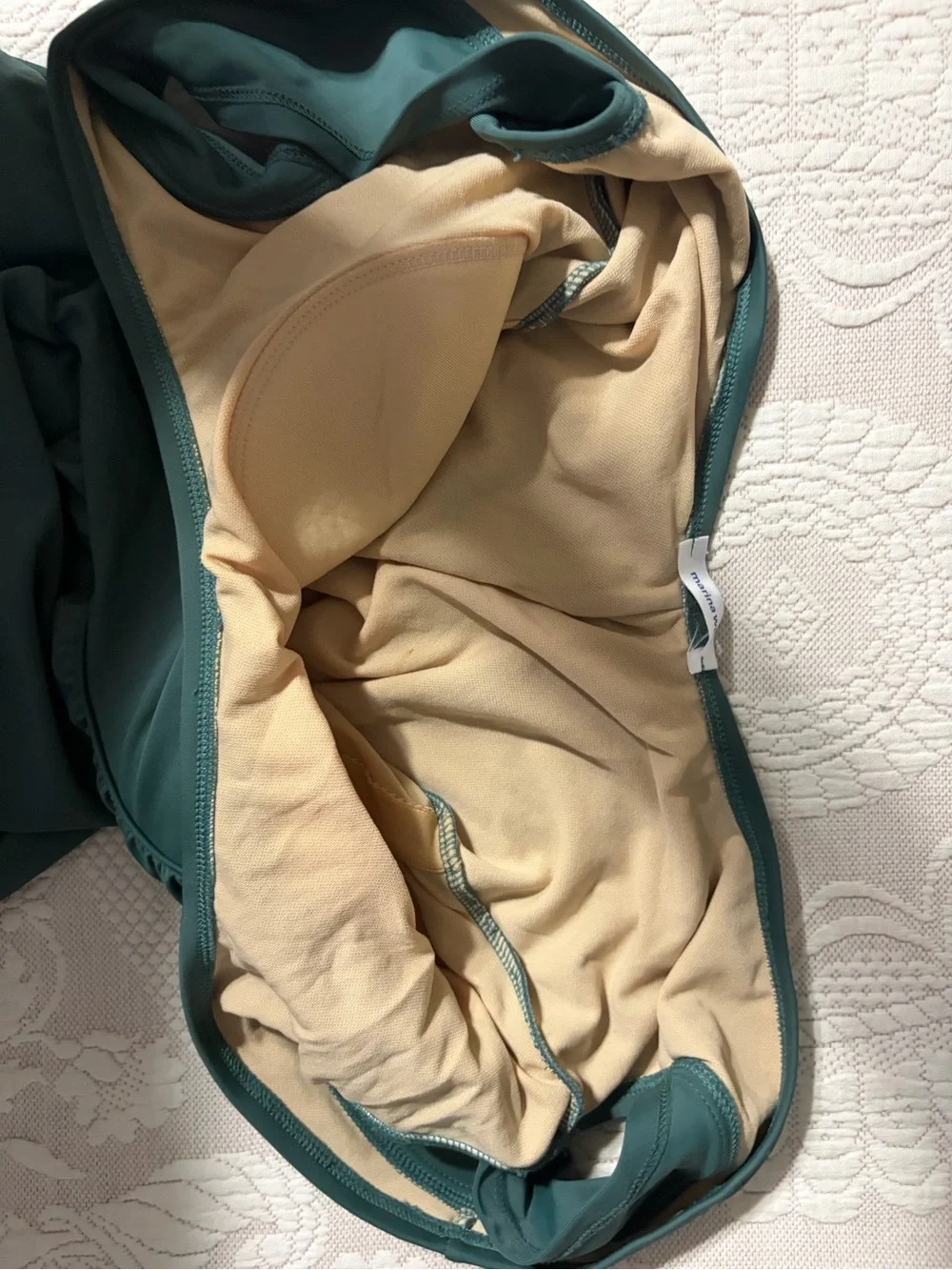 NWT Marina West Teal One-Piece Tankini Swim Suit Large quiet luxury traditional